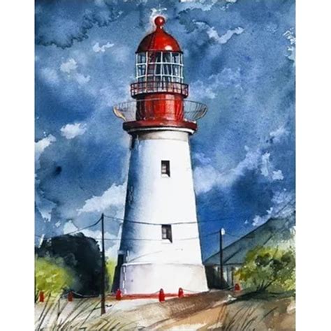 Diy Paint By Number Kit Seaside Lighthouse Painting Kit No Etsy