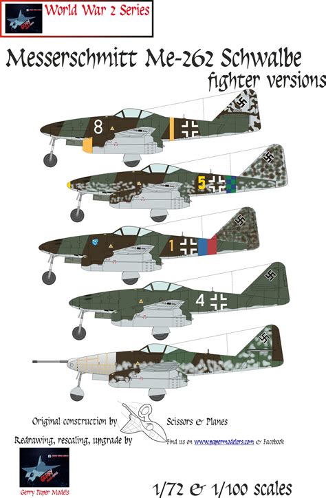 172 And 1100 Messerschmitt Me 262 Fighter Versions 5 Kit Bundle