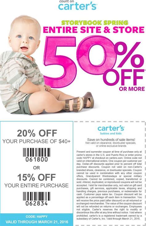 Everything Is 50 Off Another 15 20 At Carters Or Online Via Promo