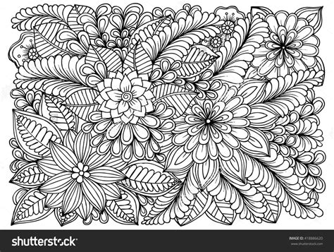 Flower Doodle Art For Coloring Book