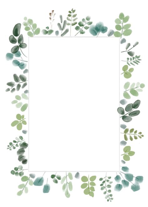 Watercolor Greenery Frame Flower Phone Wallpaper Flower Frame