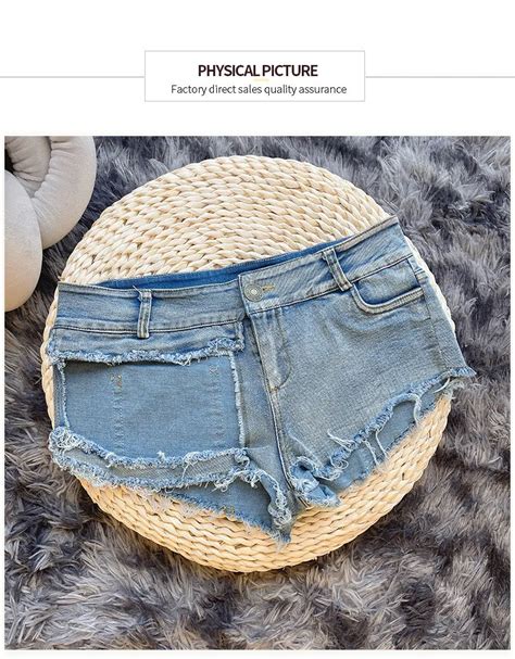 Sexy Low Waist Denim Jeans Shorts For Women With Splicing And Hole Detail For Women Perfect For