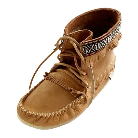 men s cork brown ankle moccasin boots handmade from real moose hide leather moccasins