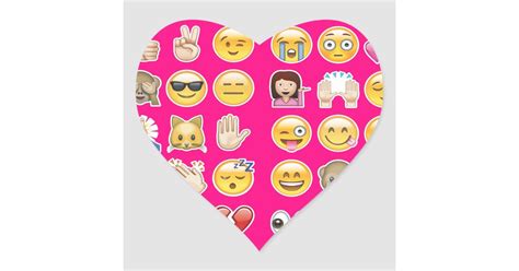 Pink Emoji Heart Sticker Zazzle