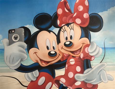 mickey mouse and minnie mouse selfie by kevin graham mickey mouse cartoon mickey mouse