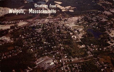 Greetings From Walpole Aerial View Massachusetts