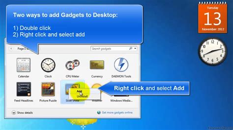 How To Add Gadgets To A Windows 7 Desktop Youtube