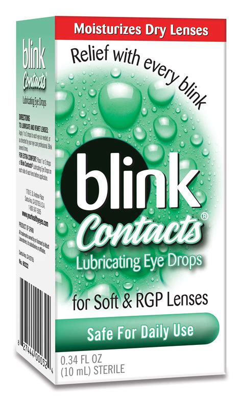 Blink Contacts Lubricating Eye Drops for Soft & RGP Lenses, 0.34 fl oz