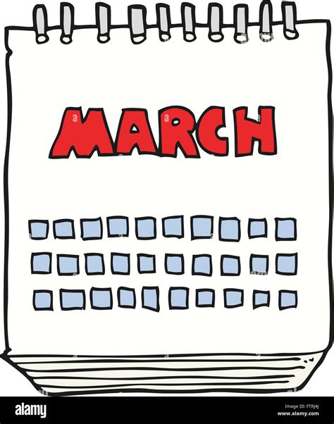 Freehand Drawn Cartoon March Calendar Stock Vector Image And Art Alamy