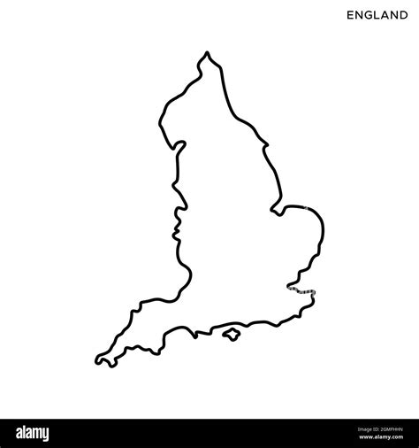 Line Map Of England Vector Stock Illustration Design Template Editable