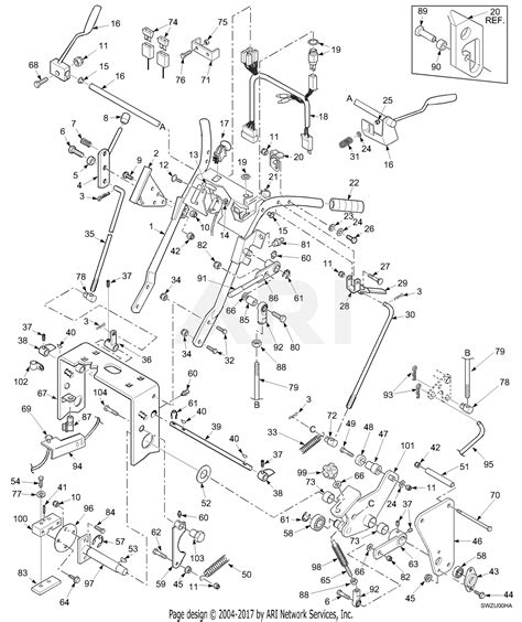 Scag Swz36a 14ka Sn 6230001 6239999 Parts Diagram For Handle Assembly