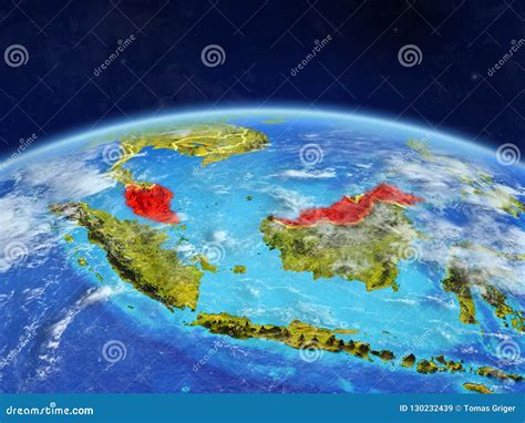 Malaysia On Earth From Space Stock Image Image Of Space Earth 130232439