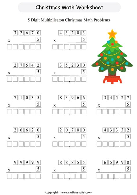 View the 5th grade worksheets. Printable Christmas Multiplication Practice worksheet for ...