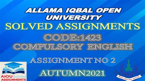 Aiou Solved Assignments 1423 Compulsory English I Assignment No 2