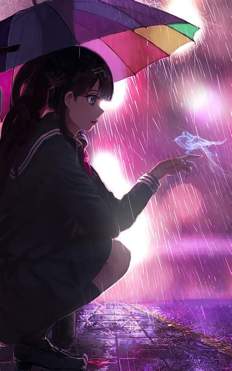 800x1280 Umbrella Rain Anime Girl 4k Nexus 7samsung Galaxy Tab 10note