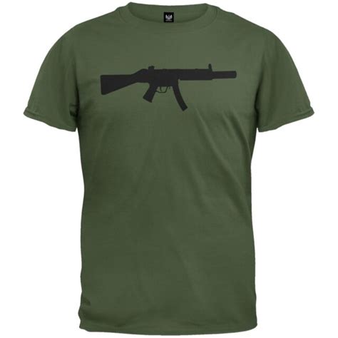 Mp5 Silhouette Military Green Adult Mens T Shirt Ebay