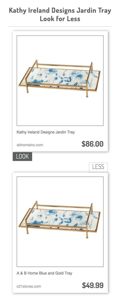 Kathy Ireland Designs Jardin Tray Vs A And B Home Blue And Gold Tray