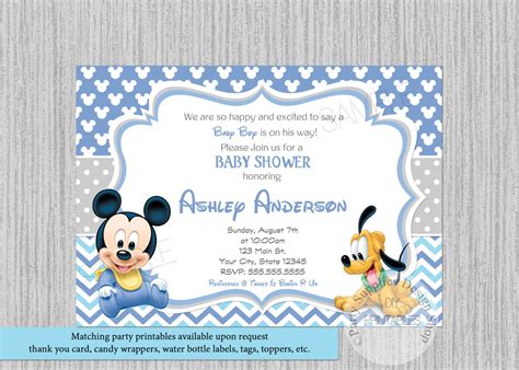 Disney Baby Mickey Baby Shower Invitations Mickey Baby Shower