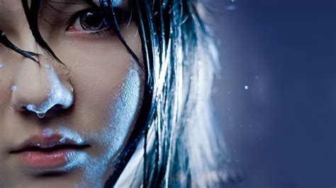 Wallpaper Face Digital Art Model Portrait Blue Head Color Girl