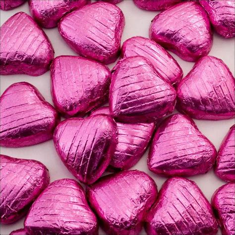 Pink Foil Milk Chocolate Hearts The Sweet Pot