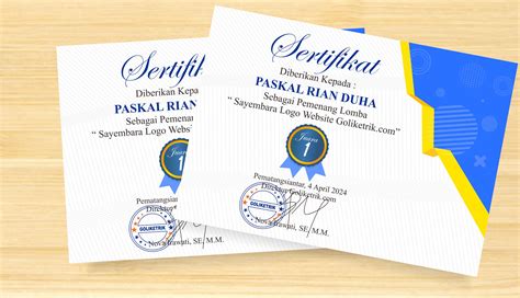 Download Desain Sertifikat Juara Lomba CDR Free | Cocok Untuk Piagam
