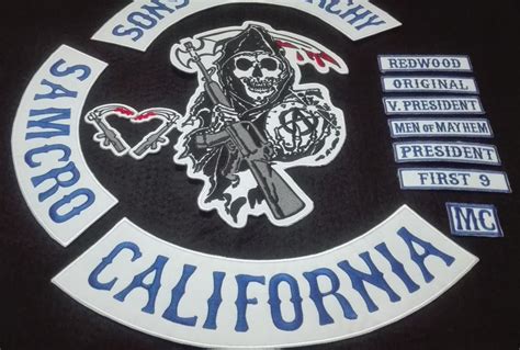 2015 Blue 13pcs Set Sons Of Biker Patches For Vest Clothing Of Anarchy