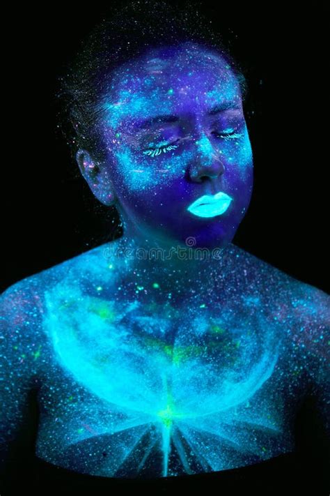 Art And Collectibles Blue Galaxy Body Painting Painting Pe
