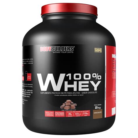 100 Whey Protein 2 Kg Bodybuilders Chocolate Netshoes