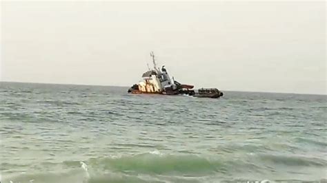 Sharjah Sea View Sharjah Ship Destroyed At Sea Youtube