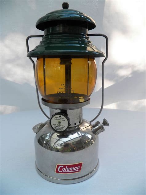 Vintage Coleman Lantern 202 Professional Amber Glass 1958 Single Mantle