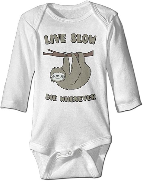 Baby Onesie Cute Sloth Live Slow Die Whenever Baby Clothes