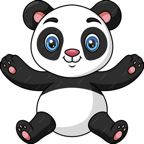 Premium Vector Cute Baby Cartoon Panda Sitting