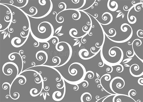 White Background Gray Floral Pattern Stock Illustrations 32937 White