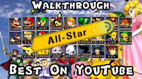 Super Smash Bros Melee All Star Mode All Characters Youtube