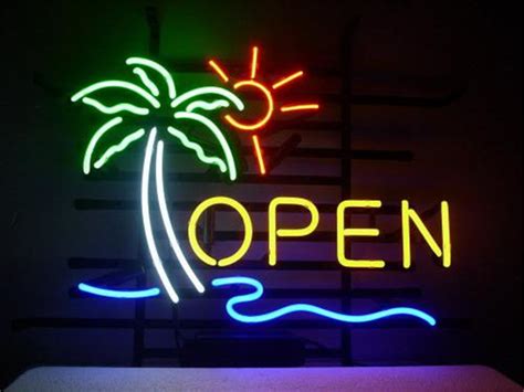 Neon Sign For Open Sign Signboard Real Glass Beer Bar Pub Display