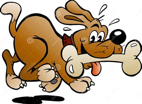 Vector Cartoon Illustration Of A Happy Dog With A Big Bone Stock Vector