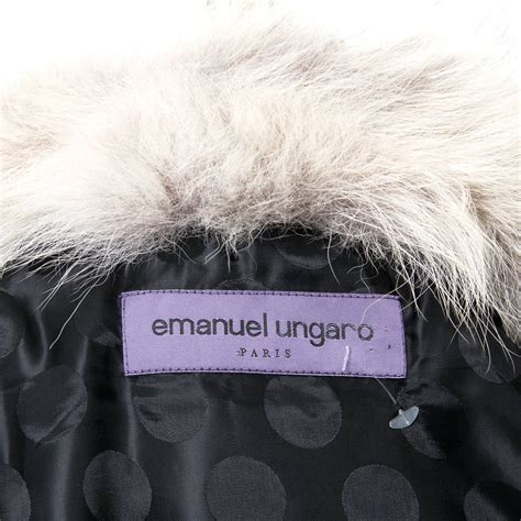 Emanuel Ungaro Fox Collar 3 Tone Tweed Leopard Print Astrakhan Coat At