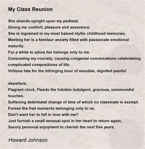 My Class Reunion My Class Reunion Poem By Howard Johnson