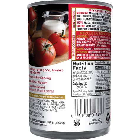 Cbell S Tomato Soup Nutrition Nutrition Ftempo
