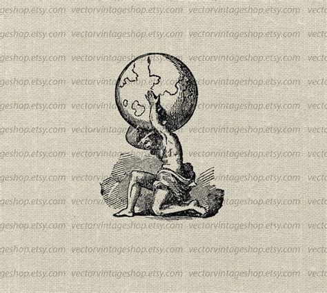 Atlas Et Globe Svg File Ancient Myth Vector Clip Art Download Poids