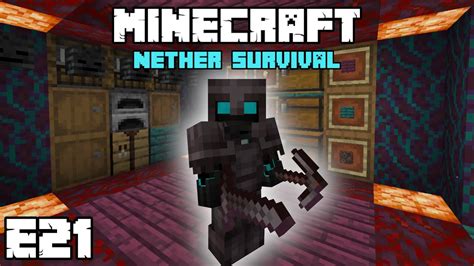 Minecraft Nether Survival Making All The Diamond Gear And Upgrading