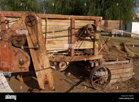 Antique Combine Harvester Stock Photo Alamy