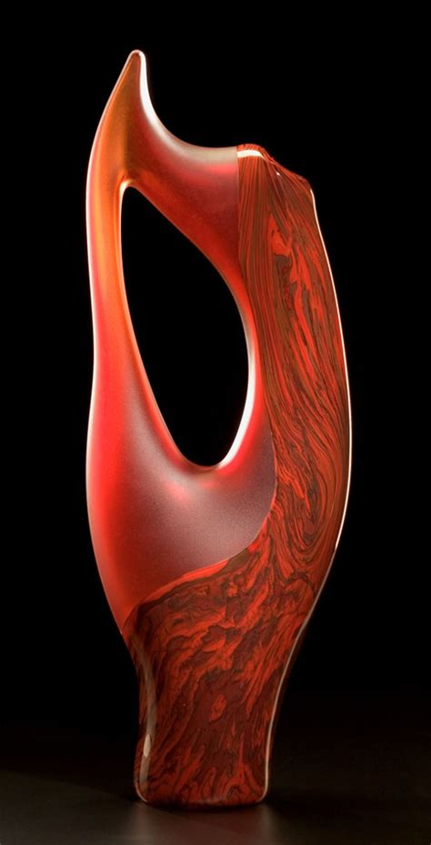 Vilano In Red Color Hand Blown Glass Sculpture