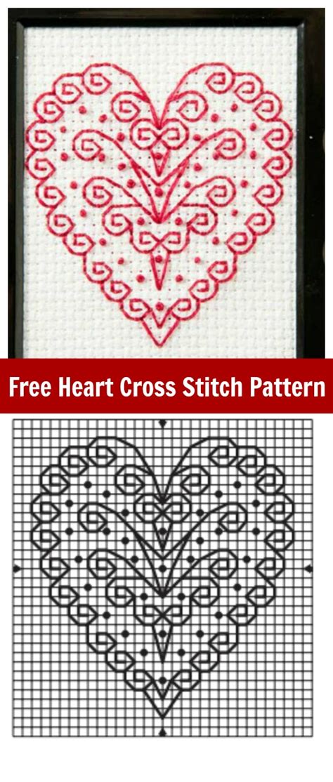 free heart cross stitch pattern for valentine s day plaid online