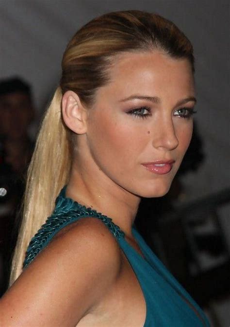 Blake Lively Long Hairstyle Sleek Ponytail With Images Ponytail