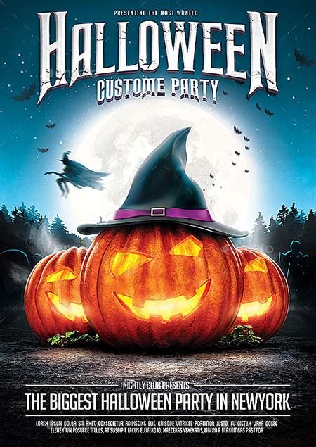 Halloween Pumpkins Party Flyer Template For Halloween Parties