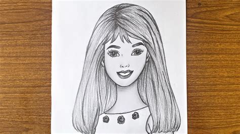 Easy Barbie Doll Drawing Easy Drawing Ideas Draw Easy For Beginners