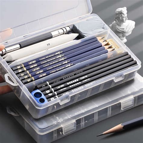Kotak Pensil Kotak Pensel Lakaran Pelajar Seni Lukisan Peralatan