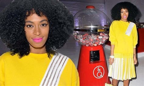 solange knowles shows off her legs in bright 80s style outfit in new york daily mail online