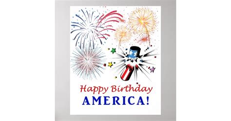 Happy Birthday America Poster Zazzle